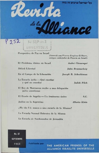 Revista de la Alliance N°37 (01 sept. 1963)